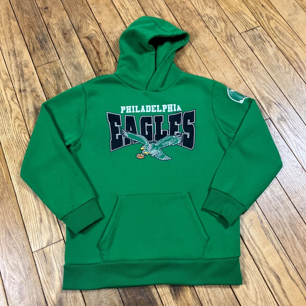 NFL Philadelphia Eagles Youth‎ Kelly Green Hoodie Pullover Size 14-16 L